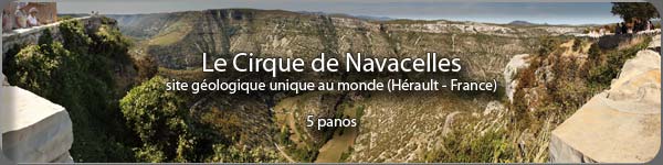 Visite virtuelle en photo 360 panoramique du cirque de Navacelles