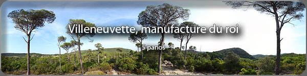 Visite virtuelle en photo 360 panoramique de villleneuvette, ancienne manufacture du roi